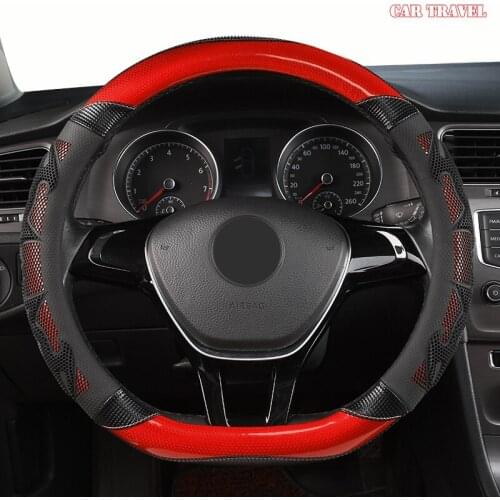 CAR TRAVEL Microfiber Leather Car Steering Wheel Cover For Ford Focus 2 3 MK2 Fiesta Fusion Mondeo MK4 Kuga Ranger F150