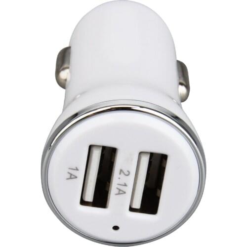 Metal USB Car Charger For Huawei 2.1A Mini Fast Charger Car-Charger Dual USB Car Charger Adapter For Samsung S10 300pcs