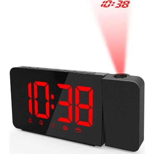 Creative Digital Alarm LED Clock FM Radio Projection Clock Snooze Electronic Desk Clock Radio Reveil Projector Clock