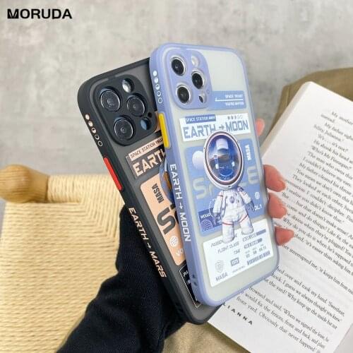 Liquid Silicone Astronaut Spaceship Side Pattern Case for iPhone 12 Pro Max 11 Pro Max 12MiNi 7 8 Plus X XS Max XR SE 2020 cover