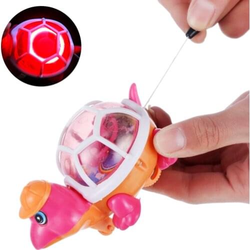 Kids LED Light Tortoise Pull The Clockwork Toys Baby Appease Wind Up Toy Boys Girls Funny Turtles Educational Toys For Children