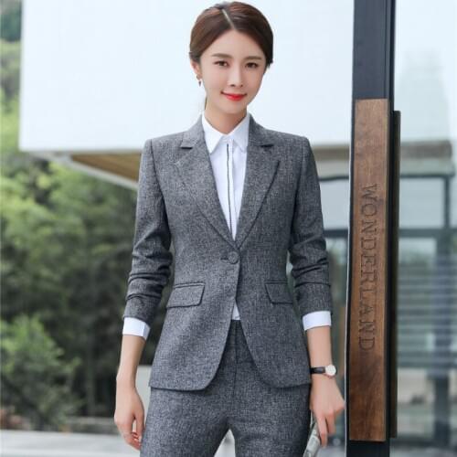 Elegant Office Lady Formal Suit Women Business Work Pant Suits Black Blazer Set Female 2 Pieces Jacket Pants Trosuerrs 4XL XXXL
