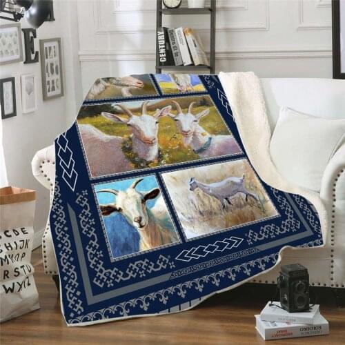 Goat 3d printed fleece blanket for Beds Hiking Picnic Thick Quilt Fashionable Bedspread Sherpa Throw Blanket