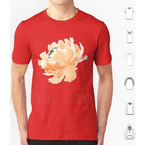 Peach Flower Design T Shirt Cotton Men DIY Print Flower Floral Nature Natural Peach Orange Orange Flower Peach Flower Floral