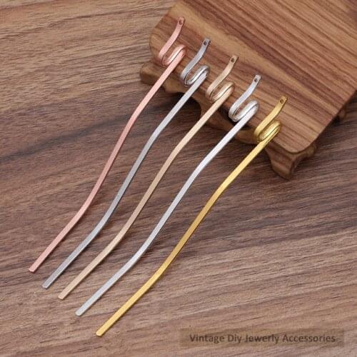 BoYuTe (30 Pieces/Lot) 135*3MM Metal Iron Snake Shaped Hair Stick Materials Diy Handmade Jewelry Accessories Wholesale