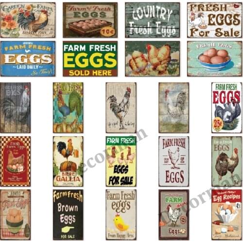 [ Mike86 ] Farm EGGS For SALE Metal Sign Vintage Wall Posters Country iron Painting Gift art decor for Bar LTA-1751 20*30 CM