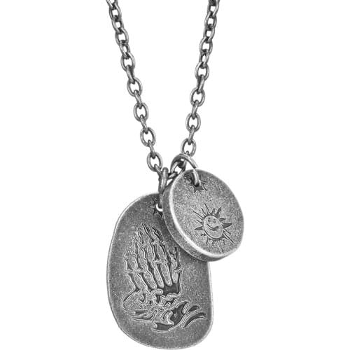 JHSL New of 2020 Vintage Gray Men Pendants Necklaces Stainless Steel Fashion jewelry Boyfriend Birthday Gift