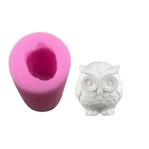 G125 3D owl handmade soap plaster ornament soft silicone mold chocolate soft pottery Candy Mold