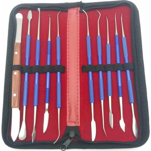 NEW 10Pcs Dental Stainless Steel Wax Carving Tool Set Dentist Sculpture Knife Dentistry Instrument Dental Lab