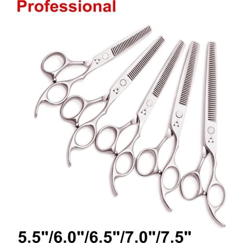 5 5.5 6 6.5 7 7.5 8 Professional Hairdressing Scissors Barber Scissors Hair Cutting Shears Thinning Dog Grooming Scissors 1006