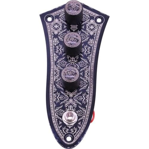 Wired Loaded Prewired Control Plate Carving JB Harness Assembly Knobs for Electric Bass Guitar Accessories Parts