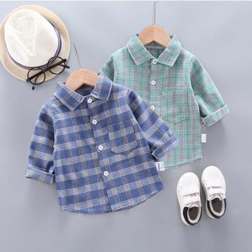 IENENS Boy Long Sleeves Shirts Baby Boys Striped Shirt Kids Tops Tees Shirts Spring Child Casual Thin Blouse