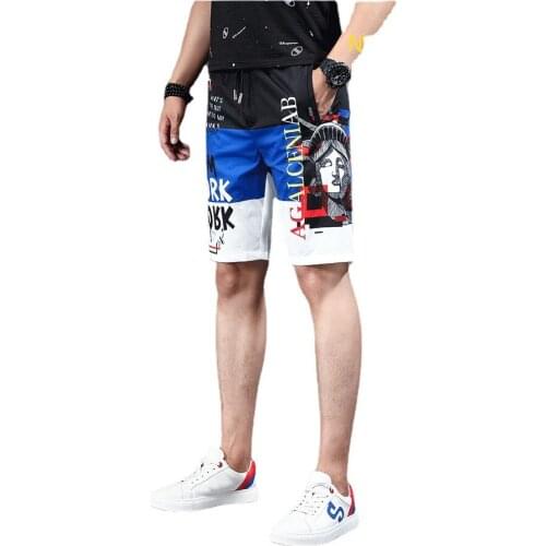 Europe Cup Casual Shorts Men 2021 Summer Blue Straight Beach Pants Micro-elastic National Youth Thin Mens Graphic Shorts