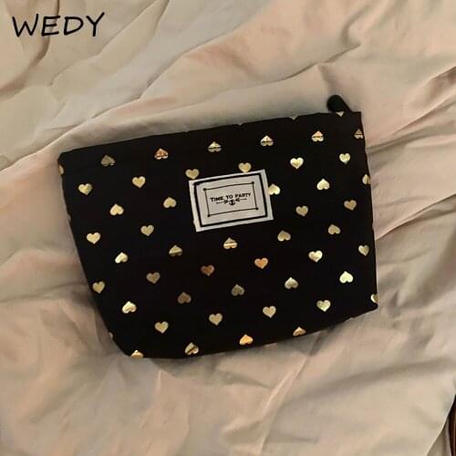 Peach Heart Bronzing Cosmetic Bag Women Waterproof Toiletry Bag Cosmetic Storage Pouch Female Makeup Bag Organizer Beauty Case