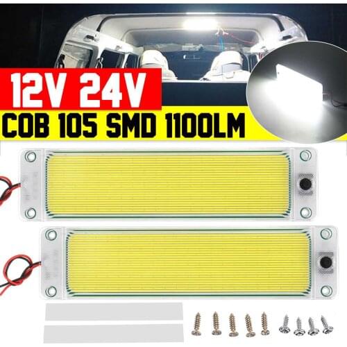 2Pcs 12V 24V LED DRL COB Car Interior light Reading Light LED Strip Light 8000K RV Caravans Bus Truck Tailer Camper Trunk for VW