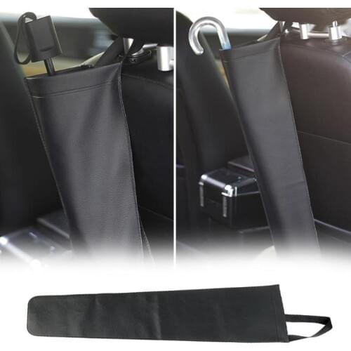 Universal Car Seat Back Umbrella Holder Synthetic Leather Waterproof Storage Bag Folding Long Handle Umbrella Auto Accessories