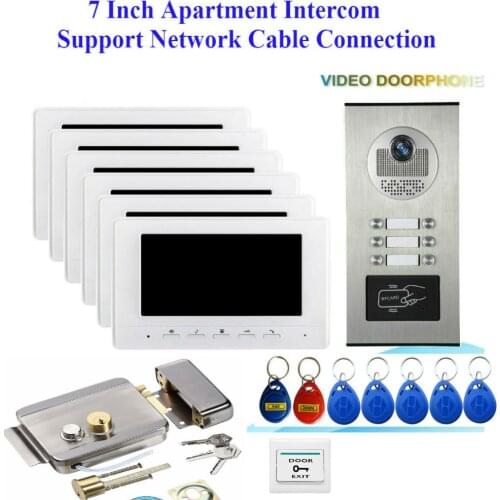 7inch Video Intercom Doorbell System Doorphone for Home 2/3/4/6 Monitors IR Camera Door Phone Waterproof Speakerphone
