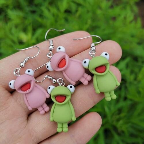 Lost Lady Trendy Cute Cartoon Frog Resin Dangle Earrings Vintage Statement Women Earrings Party Jewelry Gift Accessories