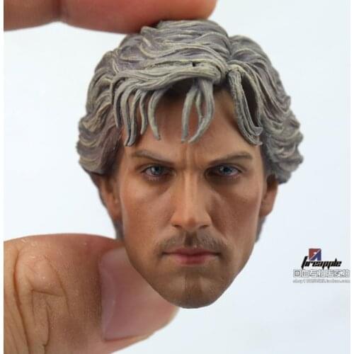 1/6 Scale Aaron Johnson Quicksilver Head Carved Plastic Silver Hair Model Head Carving fit 12" Male body Model Toy
