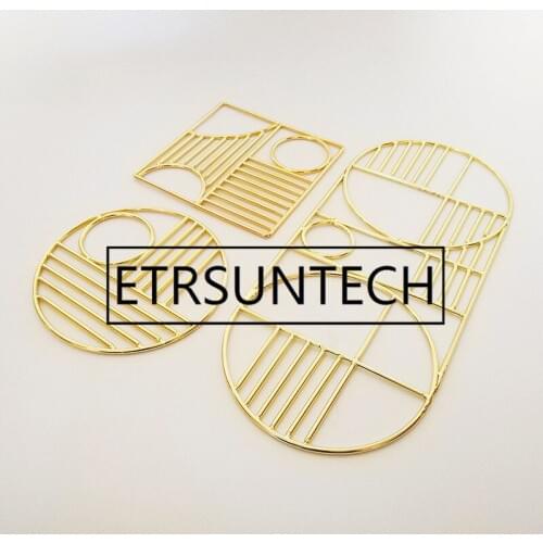 10pcs Nordic Gold Iron Pot Pad Coasters Cup Placemat Coffee Cup Mat Table Top Heat Insulation Pad Home Decoration