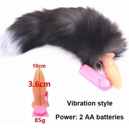 Fanala Anal Fox Tail Metal Vibrating Anal Plug Butt Plug Women Adult Sex Accessories for Couples Drop Shipping