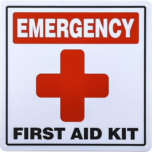 Emergency First Aid Kit Signs Stickers for Home, Schools & Business
