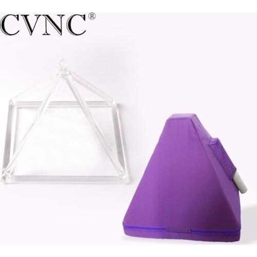 CVNC 7" Chakra Clear Quartz Crystal Singing Pyramid with Canvas bag