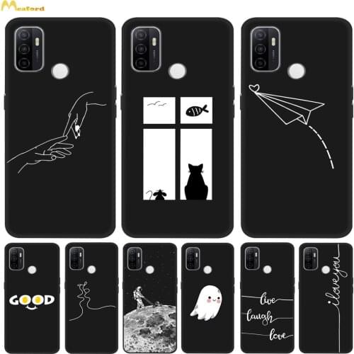 Cover For OPPO A53S Phone Cases Silicone For OPPO A53 2020 Case Coque 6.5" For OPPO A 53 CPH2127 CPH2139 Covers Etui Black TPU