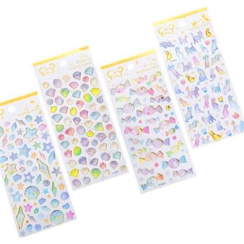 Dream Crystal Hot Stamping Transparent Stereo Sticker Student DIY Diary Decoration Pocket Sticker Mobile Phone Album Sticker