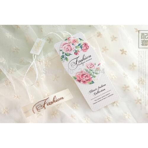 Clothing brand HangTags clothing tags paper labels,umbrella shoe underwear bags labels and tags with sling DHN0017