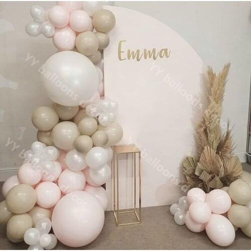Birthday Party Backdrop Baby Shower 102pcs Macaron Baby Pink Wedding Supplies Golden Holiday Decoration Balloon Garland Arch Kit