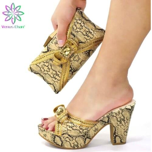 Italian Shoes and Bag Set Wholesale 2020 Summer High Heeled Shoes for Women Women Italian African Party Pumps Shoes and Bag