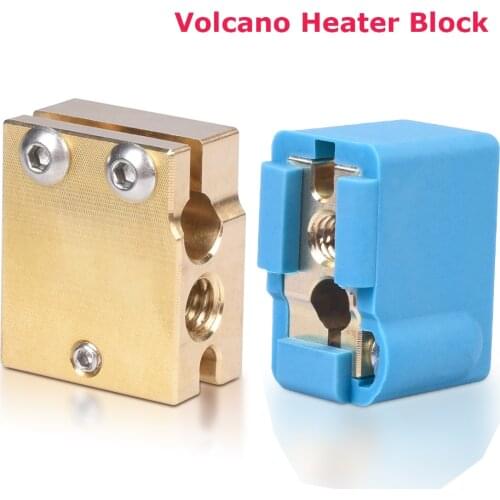 PT100 Volcano Heater Block Brass Heated Block Silicone Sock High Temperature For PT100 J-Head E3D V6 Hotend 3d Printer Parts