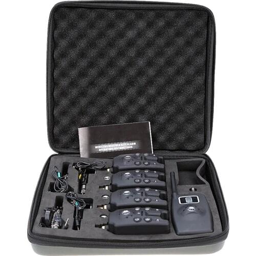 Lixada Wireless Digital Fishing LED Alarm Alert Set Fishing Bite Alarm Receiver Stainless Steel Chain Hanger Swinger Kit