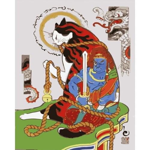 Unframe Painting By Number On Canvas Kits Animal Unique Gift DIY Coloring By Numbers Cat Acrylic Paint Decor For Home