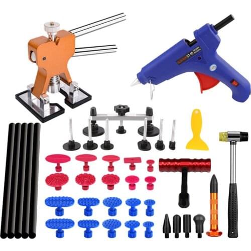 Paintless dent kit tools car dent repair dent lifter glue tabs with tap down glue stick 11mm door removal tool kit for auto body