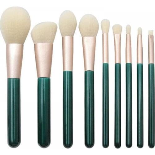 9pcs Blackish Green Professional Makeup Brush Set Tools Powder Foundation Eyeshadow Blush Marble Face Make up Brush Maquiagem
