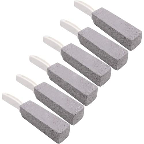 New Toilet Bowl Pumice Cleaning Stone with Handle for Toilet Cleaning Hard Water Ring Remover 6 Pack
