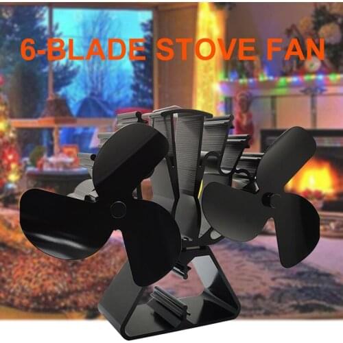 New Type Thermal Power Furnace Fan 6-Blade Household Environmental Protection Fireplace Fan Log Burner Furnace Fireplace Fan