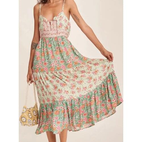 Sexy Strapless Sleeveless Midi Cami Dress DLQZ205