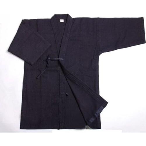 Thick deep Blue 100% cotton Japan kendo aikido hapkido shirts coat Martial Arts kendo uniforms Sportswear Kendo Iaido Dobok