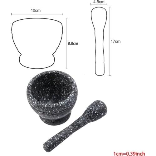 Resin Mortar Pestle Tool Set 11 Cm Large Mortar Kitchen Herbs Spices Food Shredi
