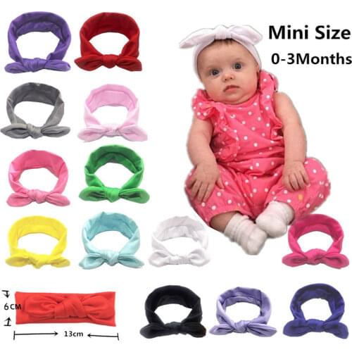 Newborn Baby Girls Boys Mini Headband Elastic Candy Solid Color Headdress Kid Hair Band Bowknot Headwear Bebe Hair Accessory0-3M