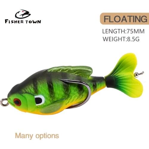 Rotate Tail Crank Fishing Lure Wobbles 7.5cm 8.5g Topwater Soft Baits Lifelike Artificial Hard Bait Bass Pike Fishing Tackle