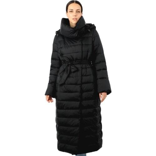 Womens Parka Long Down Jacket Cotton Removable hooded Female Quilted Coat Puffer Stand-up Collar Windproof Large Size 19-155