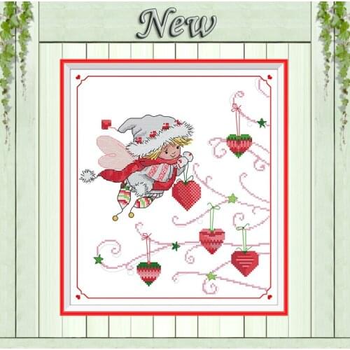 The Christmas gifts of spirit fairy paintings counted print on canvas DMC 11CT 14CT Cross Stitch kits needlework Sets embroidery