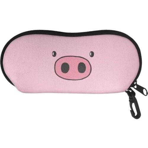Pink Portable Glasses Storage Organizer Bag for Women Glasses Box Cute Pig Sunglasses Bag Eyeglasses Cases for Travel