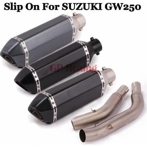 Slip On For Suzuki GW250F GW250 Full System Motorcycle Exhaust Escape Moto Modified Middle Mid Connection Link Pipe Two Muffler