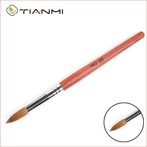 TIANMI Kolinsky Sable Acrylic Nail Art Brush 8/10/12/14/16/18/20/22/24 UV Gel Carving Pen Brush Liquid Powder DIY Nail Drawing