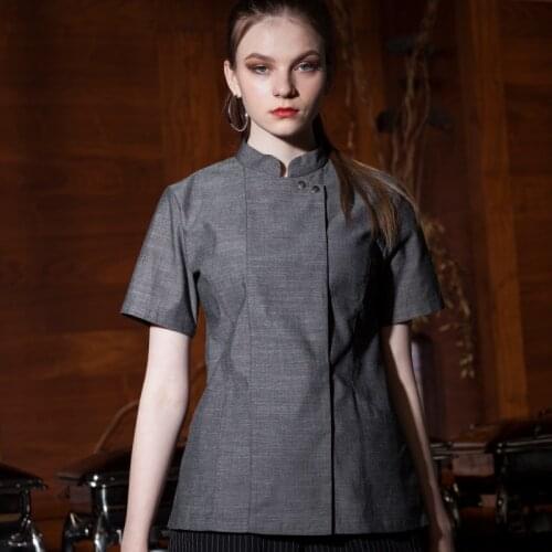 Chef uniform Restaurant Cooking coat Hotel Chef Kitchen Uniform summer cooks tunic Barbershop Cafe Sushi Waiter Workwear